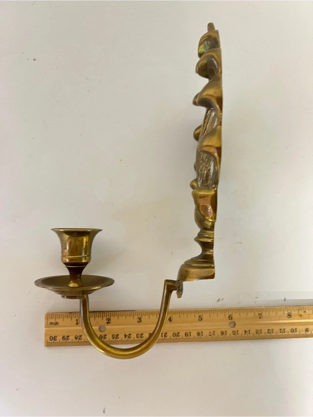 Vintage-Style Brass Wall Candle Sconce - Gold Finish